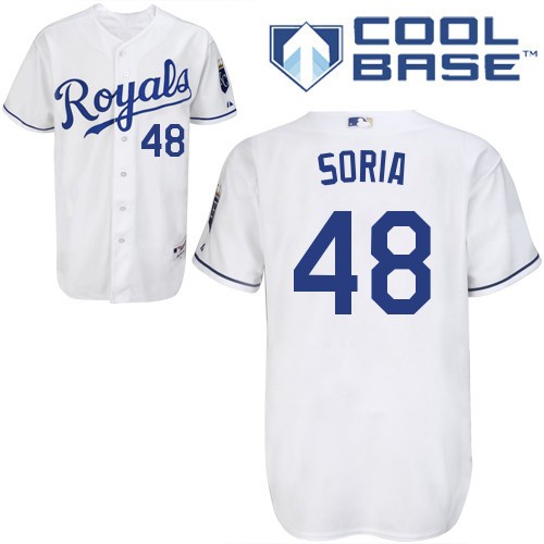 Best Quality Kansas City Royals MLB Jerseys 48 Joakim Soria White Cool Base MLB Jersey